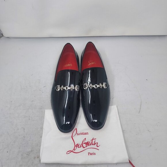 Christian Louboutin Black Equiswing Patent Bit Mens Loafer - Picture 1 of 13